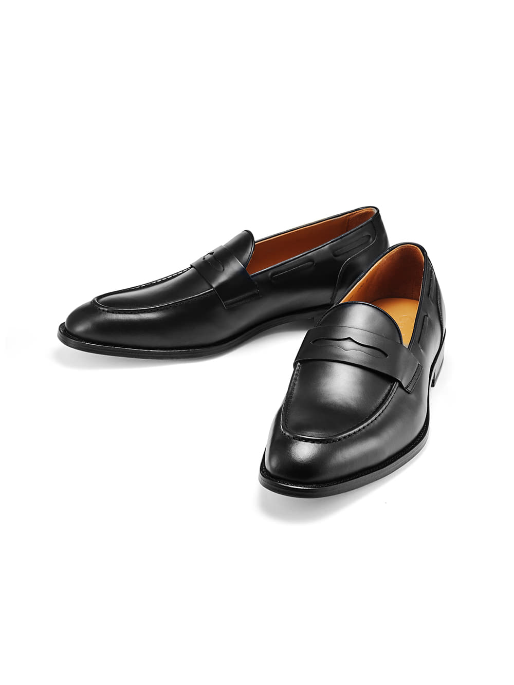 Penny Slot Leather Loafers (Black)